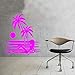 Produktbild Sonnenuntergang Palme Wand Dekor Aufkleber ein Mädchen am Strand liegend Wandaufkleber Kunst Vinyl Wandtattoos moderne rose rot 59x63cm