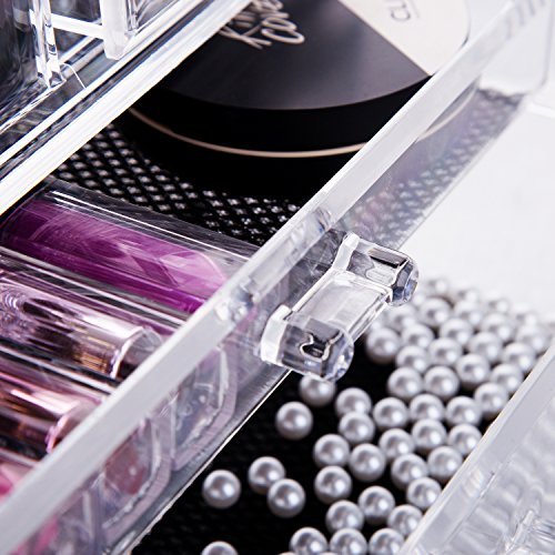 HBF klar Acryl Make Up Organizer Kosmetik Lippenstift-Halter Nail Aufbewahrung Blattohrringe Fall - 7