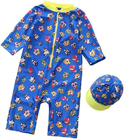 Zerci Baby Girls Boys Rash Guard Long Sleeve Swimming Costume With Swim Cap