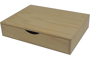 WOODEN WORLD Tiroir simple en bois pour rangement de documents A4, non peint, large