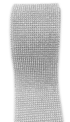 Selbstklebende Strasssteine am Band Strassband selbstklebend 24 Reihen Strasssteinband zum Aufkleben 3mm Strassborte von der Rolle Glitzerband - 4