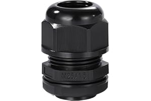 Meccion Dławik kablowy M25 5 sztuk wodoodpornych nylonowych złączy kablowych IP68 z nakrętką zabezpieczającą i podkładką, odpowiedni do kabli 12-18 mm