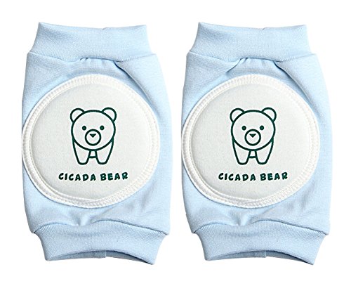 1 Pairs Cute Bear Crawling Baby Knee Pads Toddler Knee Pads Protector SKY BLUE