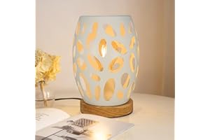 HHMTAKA Metal Lampshade Bedside Table Lamps Egg Shaped Bedroom Lamps Decorative Bedside Lamps with Edison Bulb for Bedroom Home Weddings Parties Patio Indoor (White)