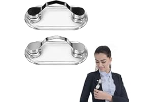 BZKSER Porte Lunettes - 2 pcs Support Magnétique pour Lunettes en Acier Inoxydable Peut être Attaché Aux Vêtements,pour Lunettes, Lunettes de Soleil,Lunettes de Lecture,écouteurs,Carte d'identité