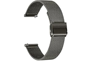 TRUMiRR Replacement for Fossil Men's Gen 5 Carlyle/Fossil Women's Gen 5 Julianna Watch Strap, 22mm Mesh Woven Stainless Steel Watch Band Quick Release Strap for Fossil Women's Gen 5 Julianna