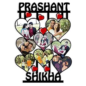 Unique Stuff Anniversary Birthday Your Pictures and Names Customized Collage Photo Frame | Personalized with 8 Images and Texts | Best Gift for Couples, Kids, Husband, Wife, Friend, Mom and Dad