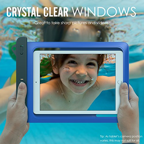 MoKo Wasserdichte Hülle Tasche Beachbag mit Halsband für MediaPad M2 10 / Samsung Tab A 10 / Tab A 9.7 / Tab E 9.6, bis zu 10 Zoll Tablets, Schutzhülle für Strand, Wandern, Outdoor – IPX8, Blau - 6