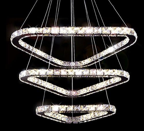 XL Led design glass crystal chandelier ceiling pendant lamp rings lighting fitting for living room white 48W