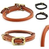 Pear - Tannery, Hundehalsband aus weichem Rindsleder,, handgerollt, XXXS 20-31cm, Hellbraun