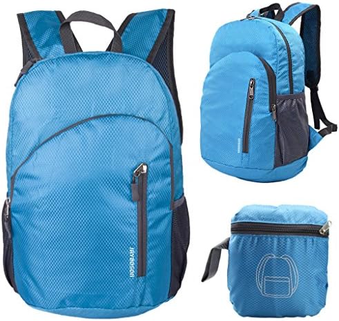Foldable Backpack, Jayboson Lightweight Foldable Backpack Rucksack Anti Water Drops Nylon Packable Carry on Trekking Rucksack Backpacking Bags for Camping Outdoor Travelling Shopping 22L (Blue)