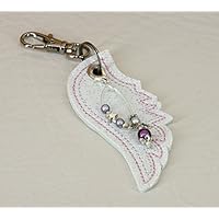 Schlüsselanhänger Engelsflügel, lila Anhänger, made in Germany , Glitzer, Kunstleder, Engel, Herz, Miracle Perlen