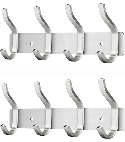 Ganci Adesivi Doppi in Acciaio Inox, Robusti Ganci da Parete