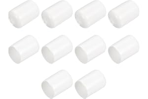 sourcing map 10pcs Rubber End Caps 19mm(3/4") ID Vinyl Round End Cap Cover Screw Thread Protectors White