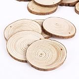 25tlg Rund Form Holz Anhaenger Geschenkanhaenger Namenskarte Basteln Hochzeit Party Deko Selbstgestalten