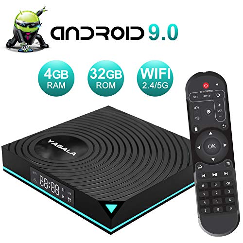 Android 9.0 TV Box con 4GB RAM 32GB ROM RK3318 Quad-Core 64bits Cortex-A53 Penta-Core Mali-450 GPU, Soporte Dual-WiFi 2.4GHz/5GHz, 4K 3D Ultra HD HDMI H.265 USB 3.0 Smart TV Box