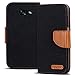 Produktbild Conie Cover für Samsung Galaxy A5 2017 - Klapp-Tasche Textil BookStyle, Handy- Schutz- Brieftasche mit Kartenfächer, Galaxy A5 2017 (A520) Booklet Schwarz