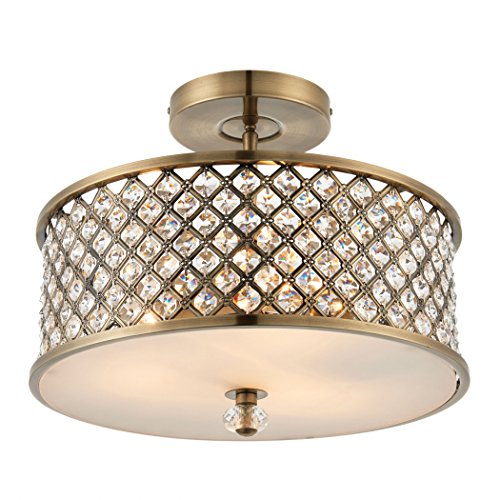 ENDON70558 Hudson Modern Contemporary Decorative Brass Dimmable Flush Ceiling Light Wood, Metal IP20 220-240V