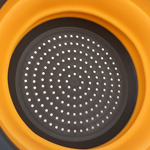 2pcs Zusammenlegbares Silikon-Sieb / Sieb-HanSemay Küche Craft.Safe und Durable.Includes 2 Größe große 11,5 und 9,5 Zoll. (Orange) - 5