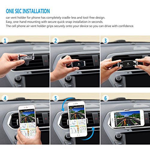 Wihoo Supporto da Auto Universale Stand Auto Holder Porta Supporto Ventosa per iPhone, iPod, Samsung, LG, Nexus, HTC, Motorola, Sony e altri Smartphone ,GPS ( Nero)