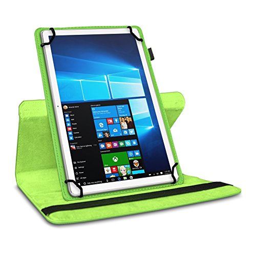 NAUC Tasche für Vodafone Smart Tab 4 / 4G Hülle Tablet Schutzhülle Farbauswahl Kunstleder Cover Case Schutztasche Stand 360° Drehbar Etui Zubehör , Farben:Grün - 3