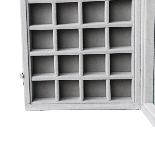 Meshela Neu 24 Fächer Damen-Schmuckkasten Schmuckkoffer Schmuckständer Aufbewahrungsbox für Schmuck - 6