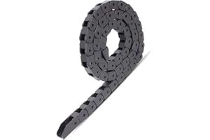 Qooltek Schleppkette Innenmaß10 mm x 10 mm, Länge 1000 mm Energiekette mit aufklappbaren Elementen, Einstellbare Länge, Wenig Lärm, Geschlossener Typ, für Kabelkette für 3D-Druck, CNC Maschine, DIY