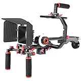 profi dslr kamera test Schulter Käfig: Es umfasst 15mm Stange, Schulterhalterung, weiche Gummi-Schulterpolster und Dual-Handgriff für alle DSLR-Kameras Video-Camcorder; Weiche Gummi-Pad macht es möglich, exzellente Aufnahmeseffekte ohne Ruck- oder Bewegungsprobleme zu liefern