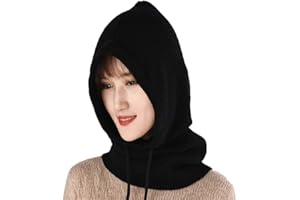 Yekeyi Cagoule d'hiver tricotée en cachemire - Masque de ski - Bonnet d'extérieur pour femme