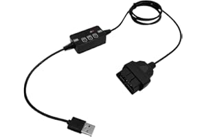 ZKTOOL USB Powered Car ECU Emergency Power Supply Cable, Automotive Memory Saver with Buzzer Alarm, OBD II Plug Memory Saver Connector, Battery Replacement Tool