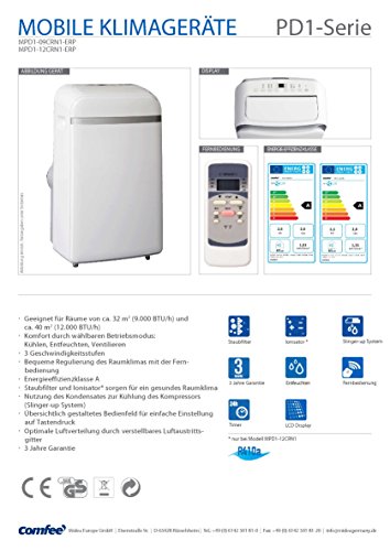 Comfee MPD1-09CRN1 mobiles Klimagerät 9000 BTU, Raumgröße bis 32 m² , EEK: A - 2