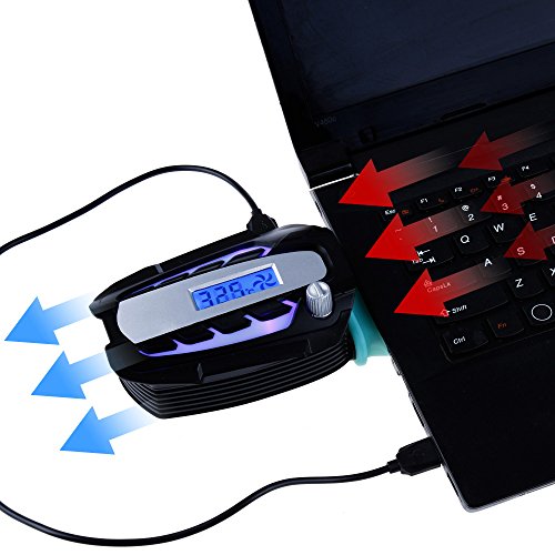Zacro Laptop Lüfter mit Temperaturanzeige und Kühlung Pads Wind Steuerung tragbar Mini Laptop Kühler Notebook-Kühler Cooling Pads