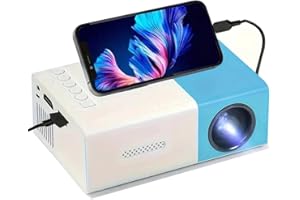 DUPELEC Mini Projecteur, Mini Projecteur Portable 1080P Full HD Supporté, Videoprojecteur avec Télécommande, Compatible avec HDMI/Audio/Smartphone/Tablette/PC/TV Stick/USB/AV (Bleu)