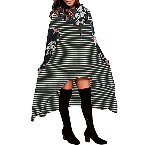 Preisvergleich Produktbild Sannysis Damen Pullover Langarmshirt Elegant Frauen Lose Hoodie Lange Kapuzenoberteile Damen Sweatshirt Pullover Asymmetrische Bluse