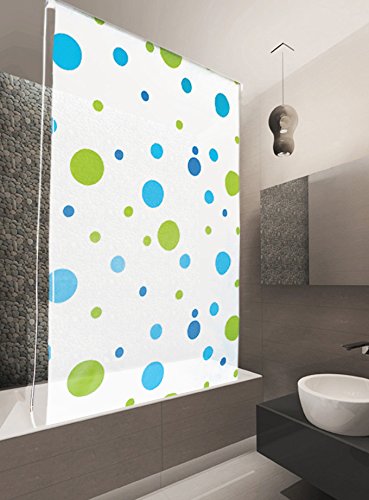 BASIC DUSCHROLLO MODELL SYLT 140x240 CM DUSCHVORHANG WEISS GRÜN BLAU! SHOWER ROLLO CURTAIN