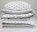 'LITTLE STARS' QUALITY BABY BEDDING, PURE COTTON, BABY BED, COT BED, CRIB BEDDING, DUVET AND PILLOWCASE COVER SET 150X120CM (WHITE AND GREY)
