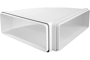 La Ventilazione CCO229B Curva orizzontale 220x90 mm - con imbocchi F/F in ABS per tubo rettangolare. Colore bianco