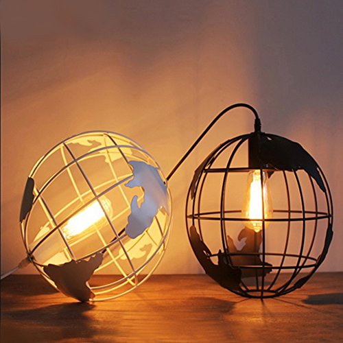 E27 Retro Industrial Lampara de Techo de la Mapa del Mundo,GZQES,E27