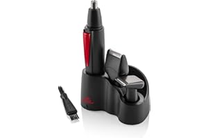 ‎ETA ETA Nasenhaarschneider Luis - 3 Aufsätze, 1x AA, Schwarz/Rot