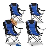 Belastbar: Der stabile Gartenstuhl aus reißfestem Polyester ist für Personen bis 130 Kg zugelassen - Nutzen Sie den Faltstuhl für Outdoor-Aktivitäten wie Festivals, Zelten oder Grillpartys