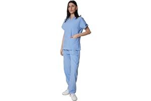 ELLYSHINE Professional Scrub for Women Modern Multi Pocket V-Neck Scrub Top and Cargo Scrubs Bottom Medical Uniforms & Scrubs