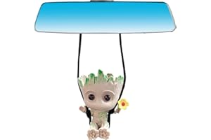 WOO MANTO Auto Rückspiegel Deko Zubehör zum Aufhängen Duftanhänger Autospiegel Ornament Charm Anhänger Treeman Baby Groot Auto Innenausstattung Weihnachten Geschenk