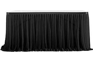 WWQQKJ Tüll-Tischrock, romantischer, Flauschiger Tüll-Schreibtischgaze for Kuchen, Geburtstage, Taufen, Hochzeitstische, Weihnachtsdekoration (Color : Black, Size : 9FT/275x77cm)