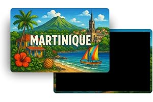 FITYO Magnets Régions & Départements Souvenirs Touristiques France – Carte Postale Aimantée Ultra Colorée 130 Modèles - Souvenirs aimantés de Voyage à Collectionner (972 – Martinique)