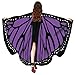 Produktbild WOZOW Damen Schmetterling Schmetterlingsflügel Kostüm Faschingkostüme Poncho Schal Tuch Umhang für Party Cosplay Karneval Fasching (lila)