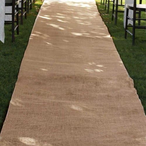 Burlap Wedding Aisle Runner, 36 inch x 100 ft, Rustic, Natural by Harvest Import