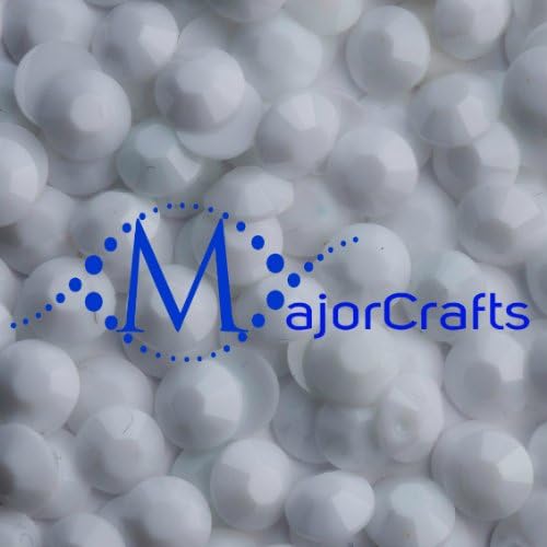 MajorCrafts 500pcs White 5mm ss20 Flat Back Round Resin Rhinestones