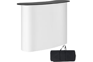VEVOR Bancone Fieristico Portatile Bancone Fieristico, 1300 x 465 x 950 mm Stand Fieristico Banco Espositivo, Tavolo da Bar Pieghevole Promozionale al Dettaglio, Podio Pop-up con Ripiano