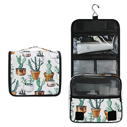 Preisvergleich Produktbild Vinlin Kaktus-Muster, multifunktional, tragbare Make-up-Aufbewahrungstasche für Frauen