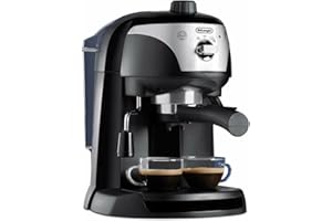 ‎DE'LONGHI De’Longhi EC221.B Ecam Ekspres do Kawy, Stal Nierdzewna, 1100 W, 1 L, Czarny/Srebrny
